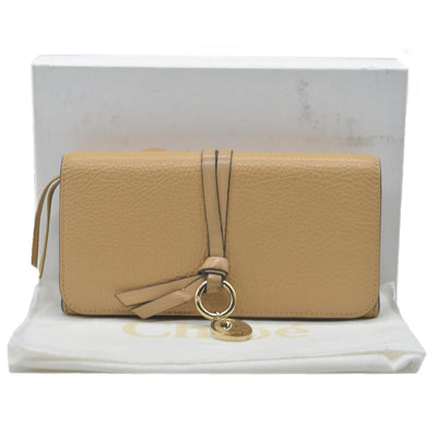 $495 Chloe Alphabet Leather Bifold Long Wallet