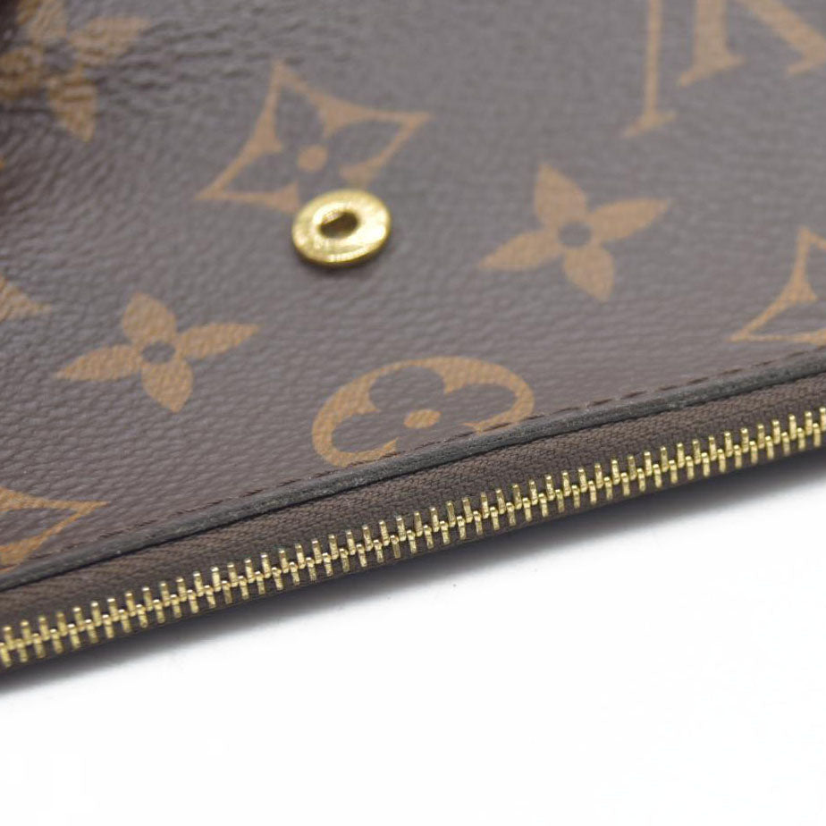 Louis Vuitton Monogram Portefeuille Victorine Trifold Wallet Brown