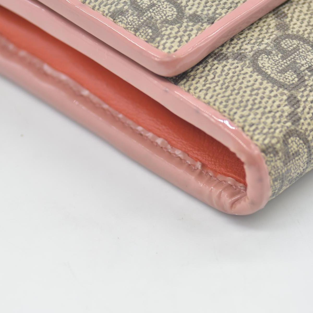 $650 Gucci pink original gg canvas continental bow wallet