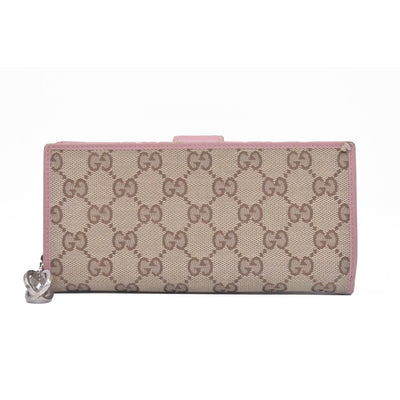 Gucci Gucci Beige/Brown GG Canvas And Leather Interlocking G Long Wallet CONSIGNMENT