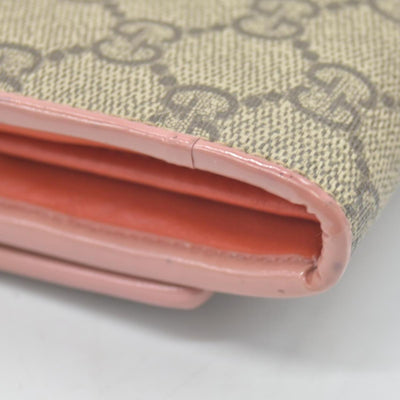 $650 Gucci pink original gg canvas continental bow wallet