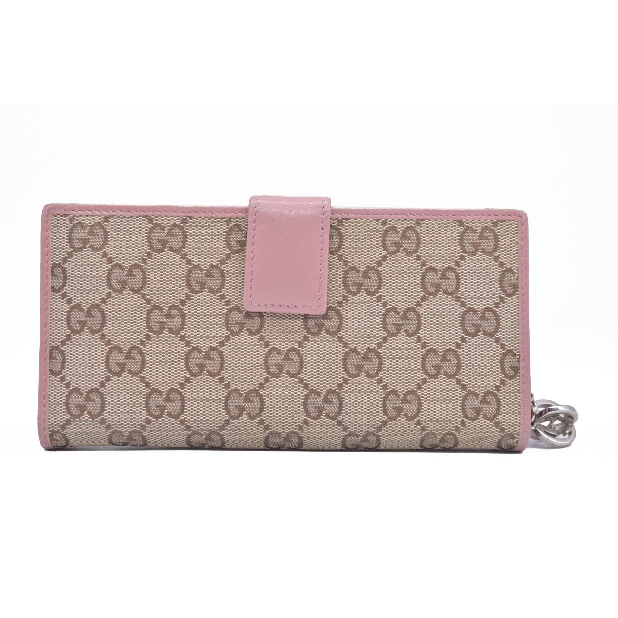 Gucci Gucci Beige/Brown GG Canvas And Leather Interlocking G Long Wallet CONSIGNMENT