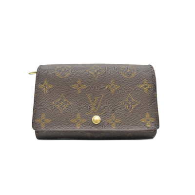 $560 Louis Vuitton Monogram Porte Monnaie Billets Tresor Bifold Wallet CA0060