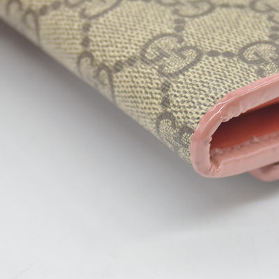 $650 Gucci pink original gg canvas continental bow wallet
