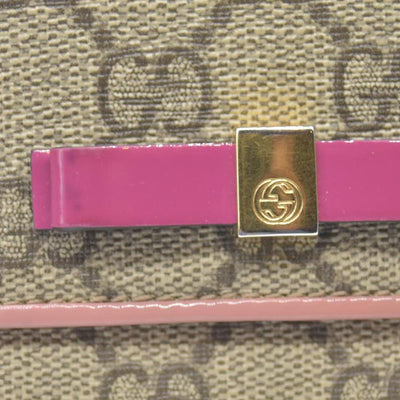 $650 Gucci pink original gg canvas continental bow wallet