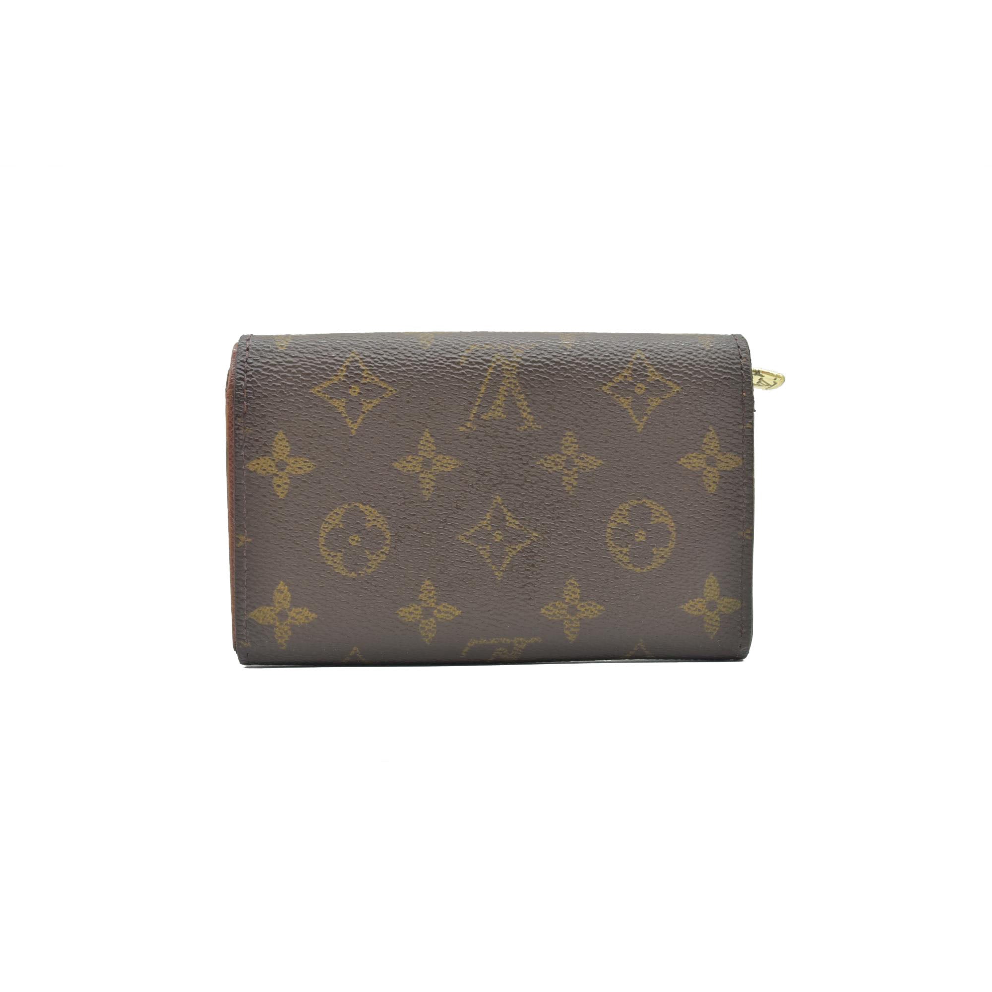 $560 Louis Vuitton Monogram Porte Monnaie Billets Tresor Bifold Wallet CA0060