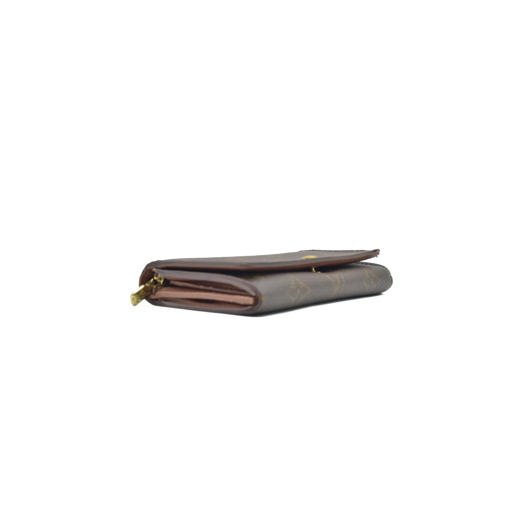 $560 Louis Vuitton Monogram Porte Monnaie Billets Tresor Bifold Wallet CA0060