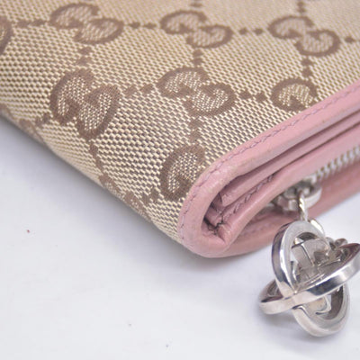 Gucci Gucci Beige/Brown GG Canvas And Leather Interlocking G Long Wallet CONSIGNMENT