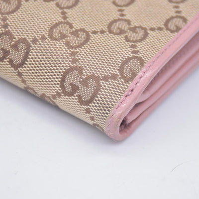 Gucci Gucci Beige/Brown GG Canvas And Leather Interlocking G Long Wallet CONSIGNMENT