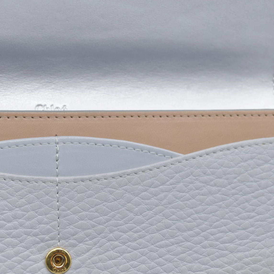 $495 Chloe Aby Padlock Leather Bifold Long Wallet