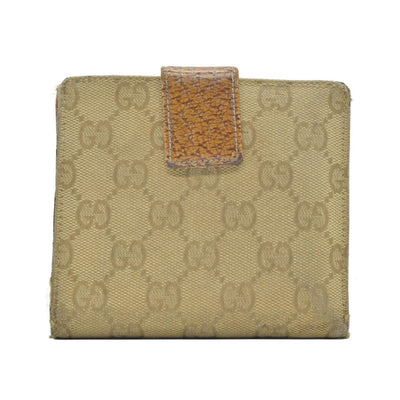 Gucci Gucci Beige/Brown GG Canvas Nailhead Compact Wallet