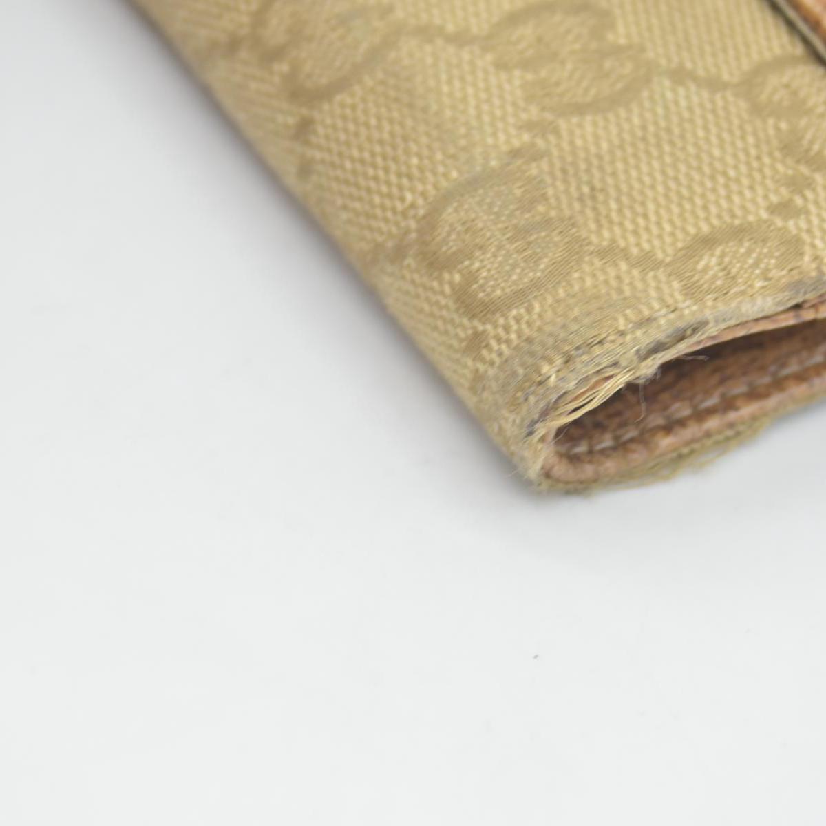 Gucci Gucci Beige/Brown GG Canvas Nailhead Compact Wallet
