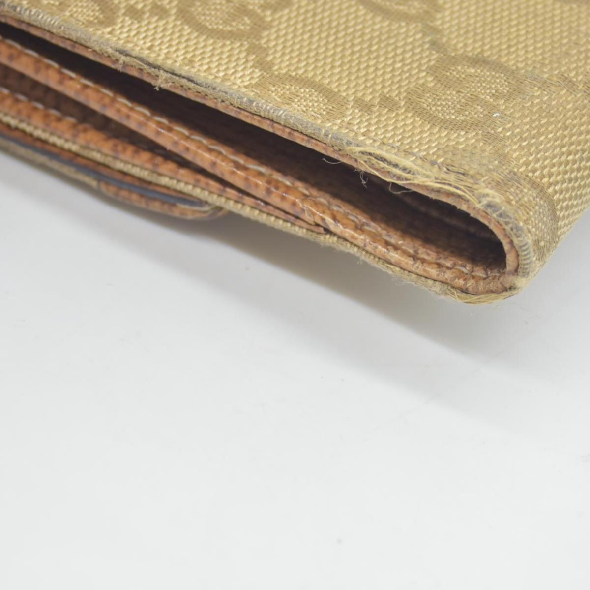 Gucci Gucci Beige/Brown GG Canvas Nailhead Compact Wallet