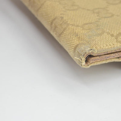 Gucci Gucci Beige/Brown GG Canvas Nailhead Compact Wallet