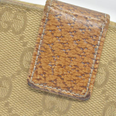 Gucci Gucci Beige/Brown GG Canvas Nailhead Compact Wallet