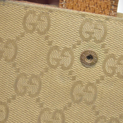 Gucci Gucci Beige/Brown GG Canvas Nailhead Compact Wallet