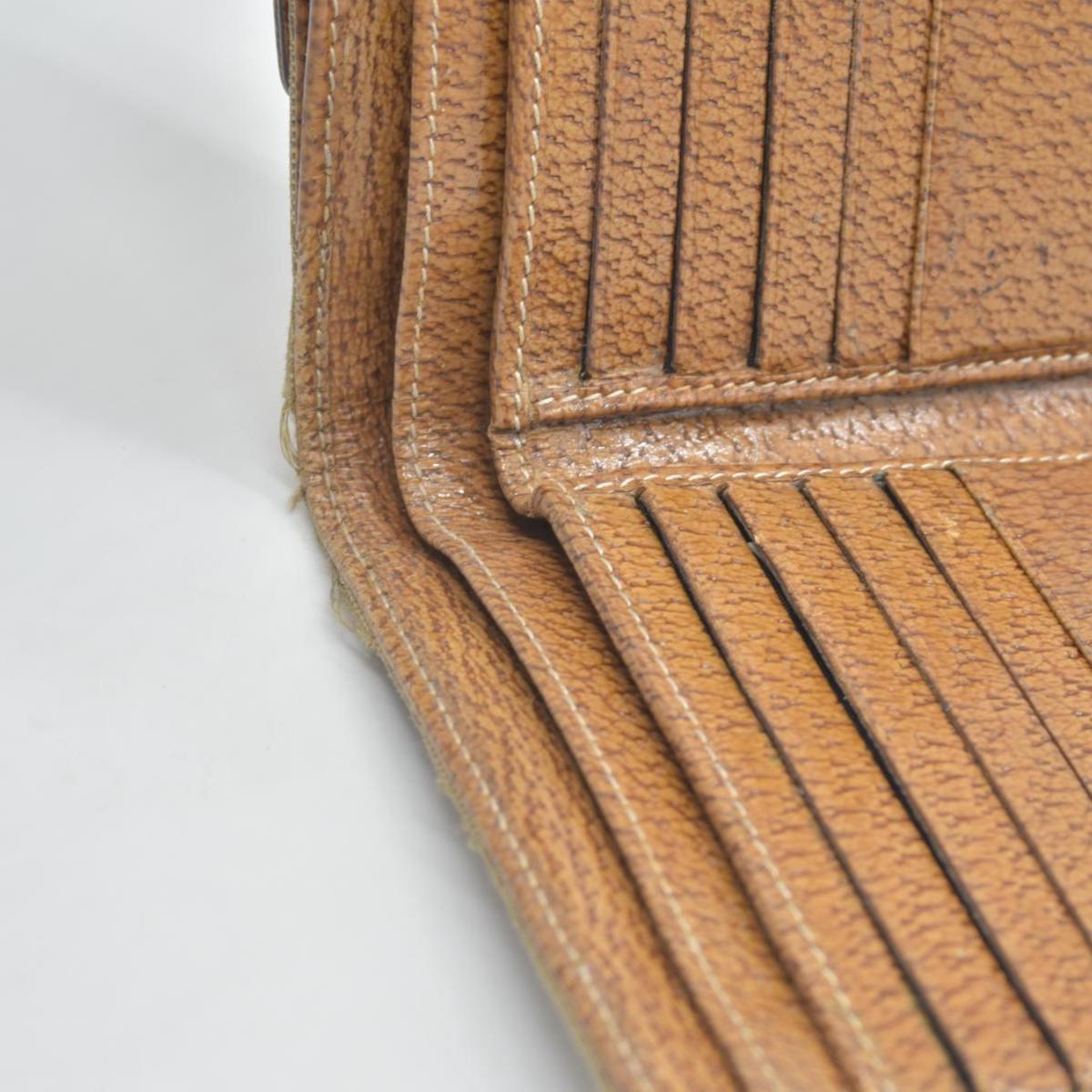 Gucci Gucci Beige/Brown GG Canvas Nailhead Compact Wallet