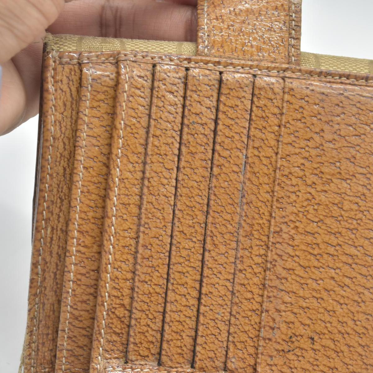 Gucci Gucci Beige/Brown GG Canvas Nailhead Compact Wallet