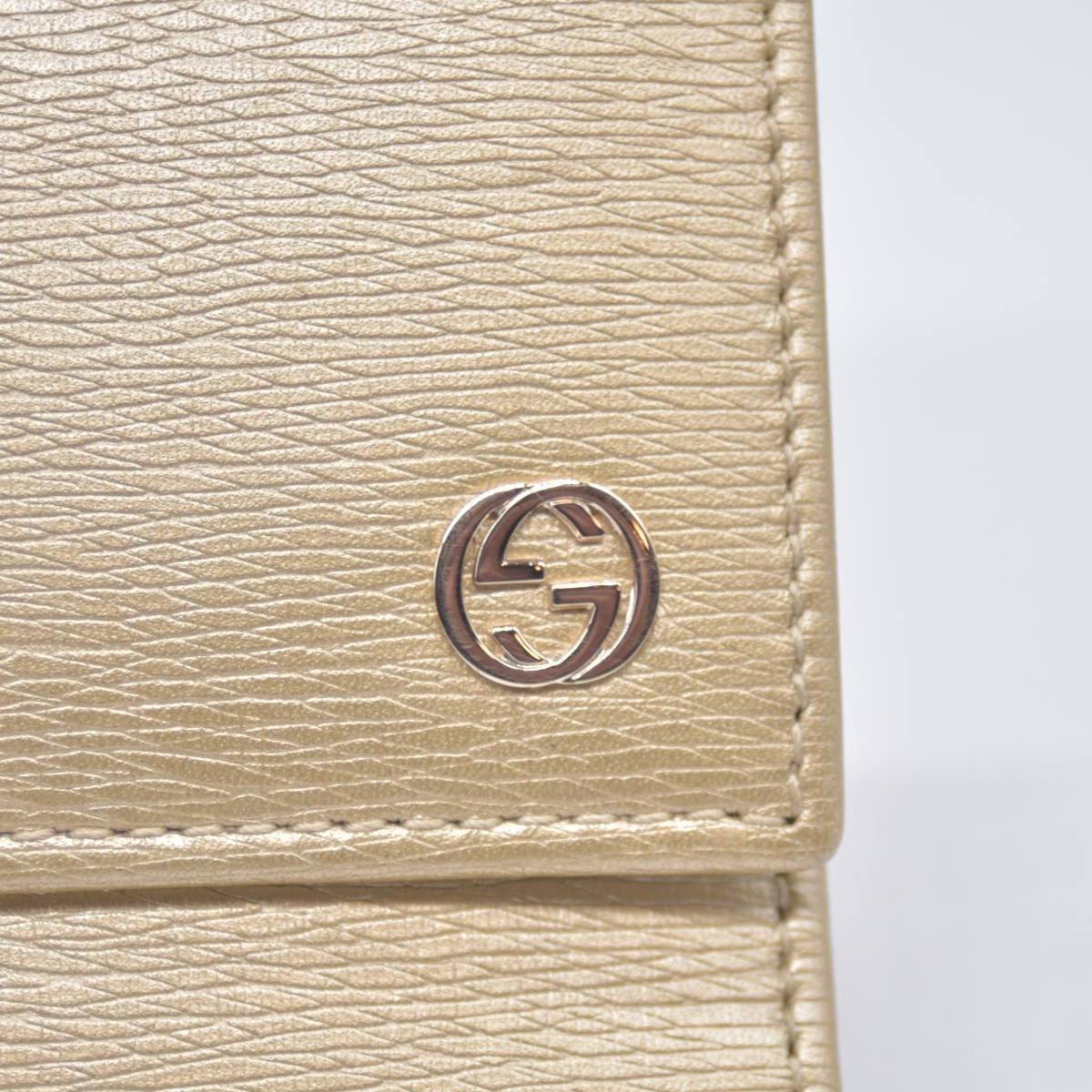 Gucci  Interlocking G Logo Leather Bifold Wallet CONSIGNMENT