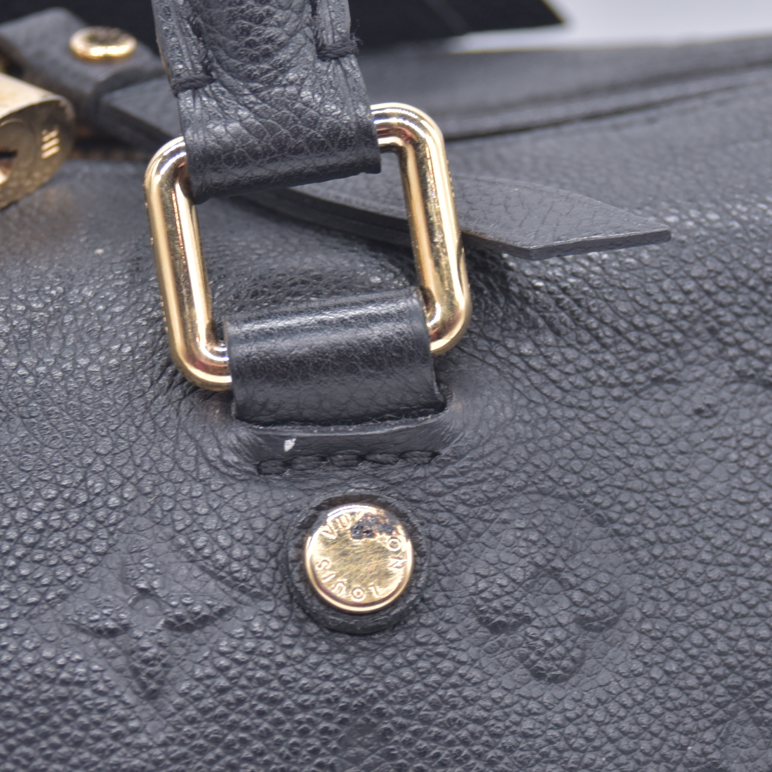 $3050 2014 Louis Vuitton Empreinte Speedy Bandouliere 30 Black 10021270 AH1174