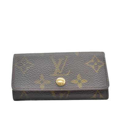 $345 Louis Vuitton Monogram Multicles 4 Ring Key Case Brown FL0092