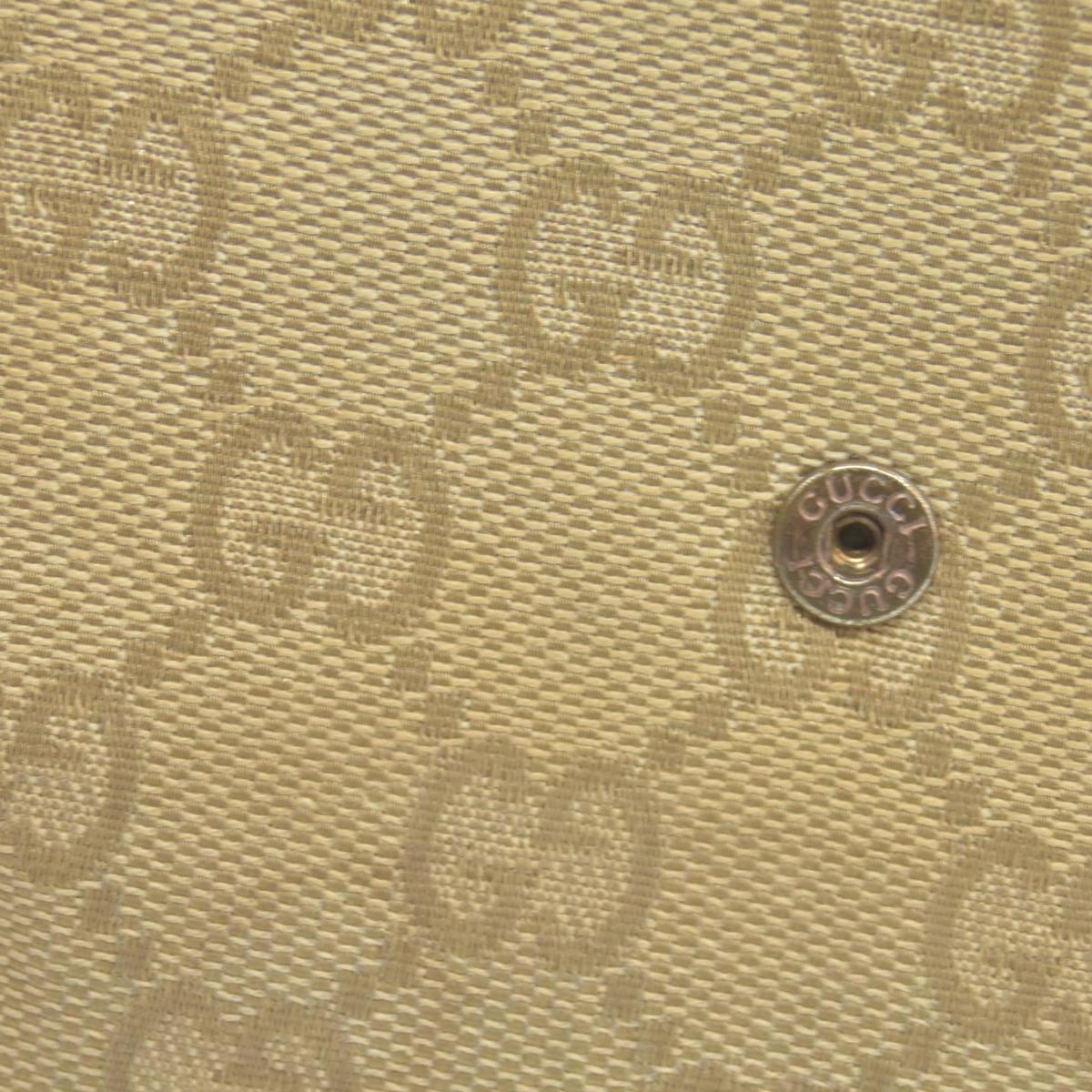 Gucci Gucci Beige/Brown GG Canvas Nailhead Compact Wallet