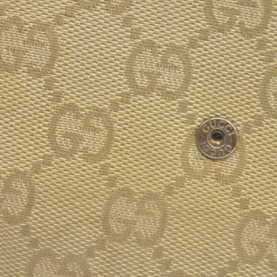 Gucci Gucci Beige/Brown GG Canvas Nailhead Compact Wallet