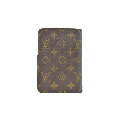 $750 Louis Vuitton Monogram Porte Papier Zippe Bifold Wallet Brown SP1021