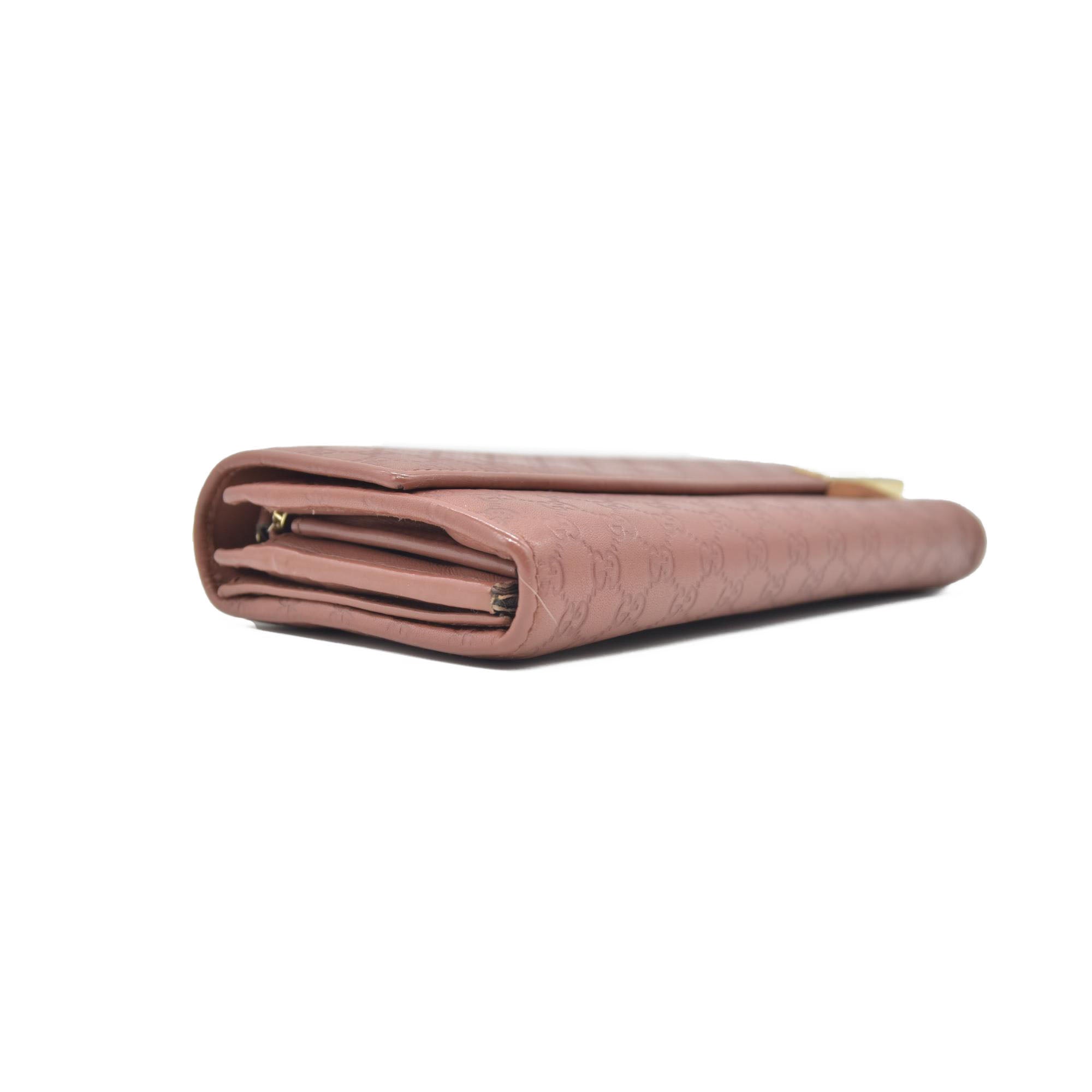 Gucci Gucci Pink Microguccissima Leather Continental Wallet on Chain CONSIGNMENT