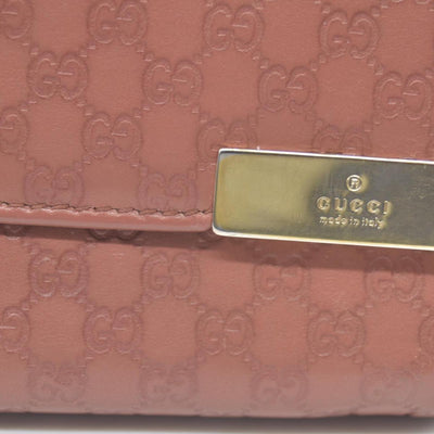 Gucci Gucci Pink Microguccissima Leather Continental Wallet on Chain CONSIGNMENT