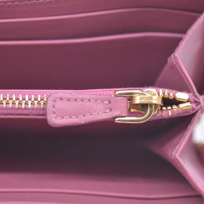 $545 Miu Miu  Vernice Crocodile Embossed Calfskin Zip Around Wallet Antico CONSIGNMENT