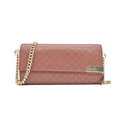 Gucci Gucci Pink Microguccissima Leather Continental Wallet on Chain CONSIGNMENT
