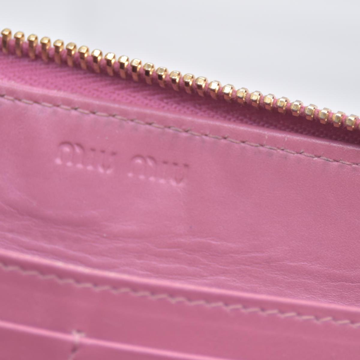 $545 Miu Miu  Vernice Crocodile Embossed Calfskin Zip Around Wallet Antico CONSIGNMENT