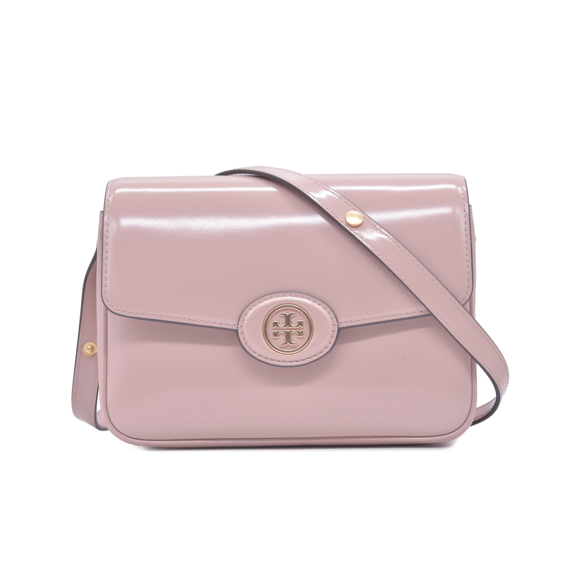 $420 Tory Burch Robinson Spazzolato Convertible Shoulder Bag Primrose CONSIGNMENT