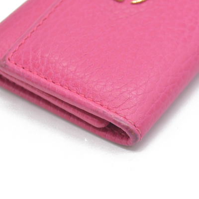 $480 Gucci Dollar Calfskin GG Marmont 6 Key Holder Pink Auction