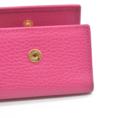 $480 Gucci Dollar Calfskin GG Marmont 6 Key Holder Pink Auction