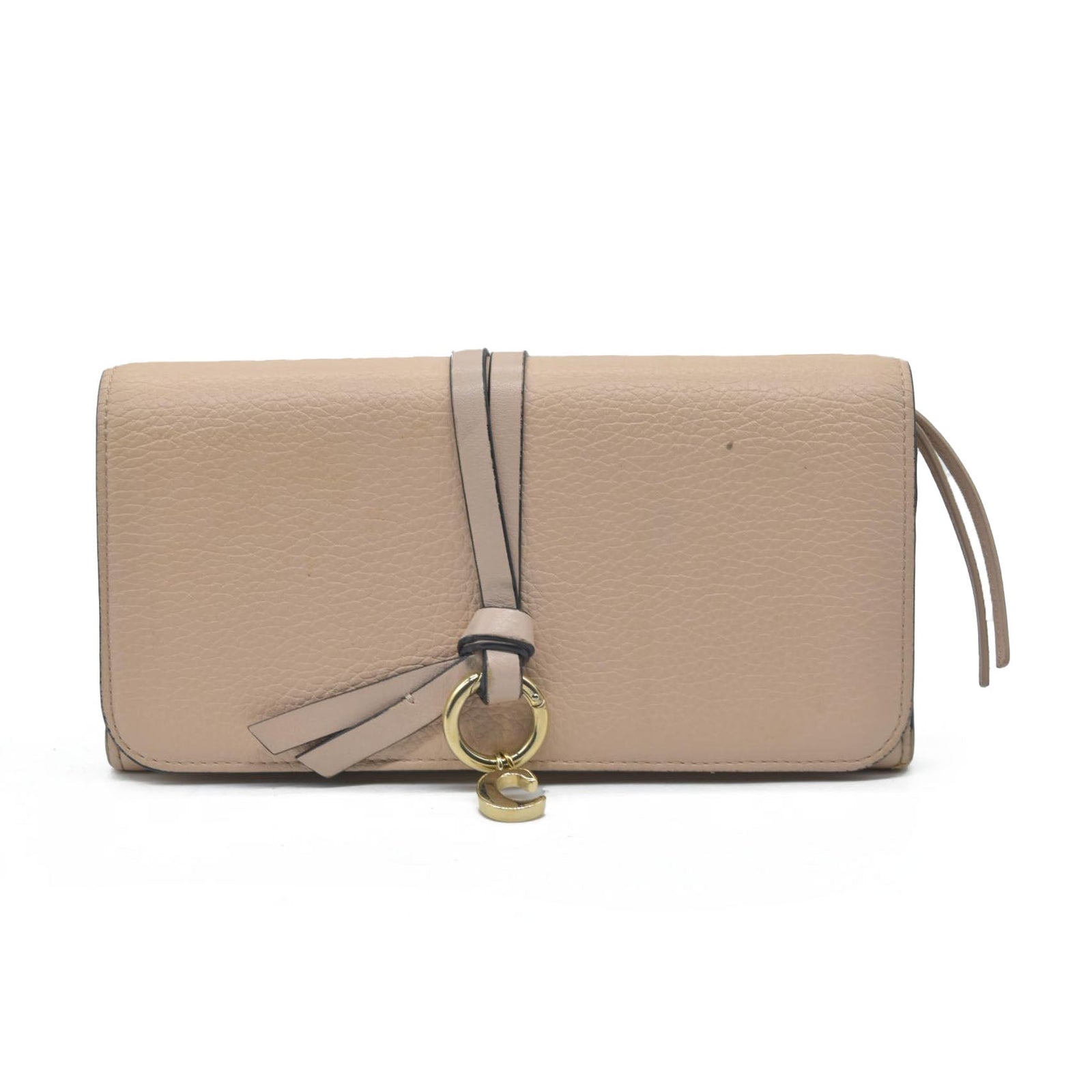 $495 Chloe Alphabet Leather Bifold Long Wallet