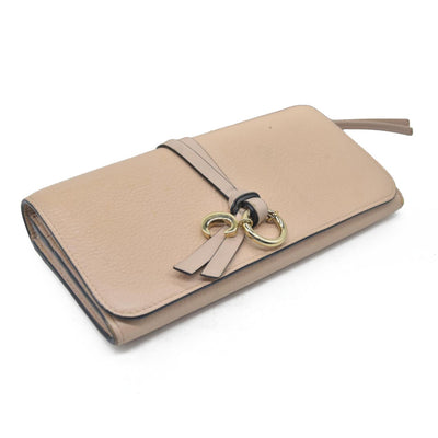 $495 Chloe Alphabet Leather Bifold Long Wallet