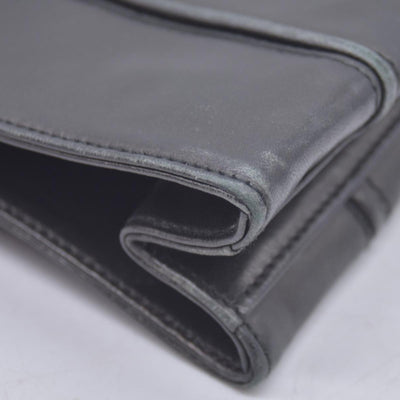 $850 SALVATORE FERRAGAMO Smooth Calfskin Logo Flap Crossbody Bag Black CONSIGNMENT 10021196