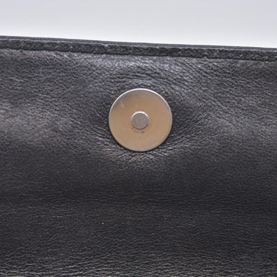 $850 SALVATORE FERRAGAMO Smooth Calfskin Logo Flap Crossbody Bag Black CONSIGNMENT 10021196