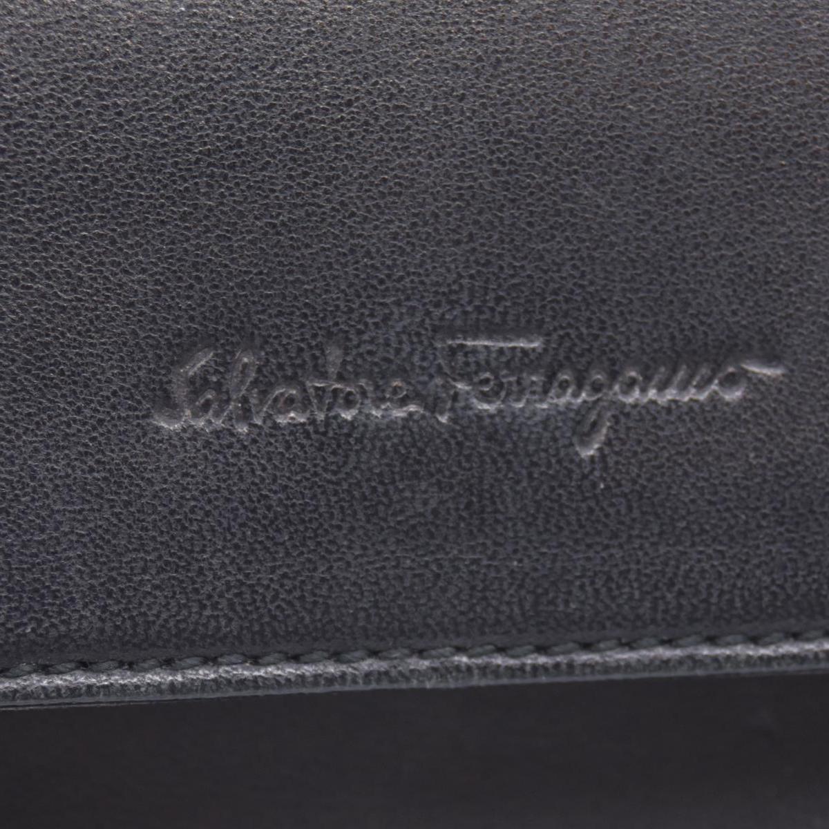 $850 SALVATORE FERRAGAMO Smooth Calfskin Logo Flap Crossbody Bag Black CONSIGNMENT 10021196