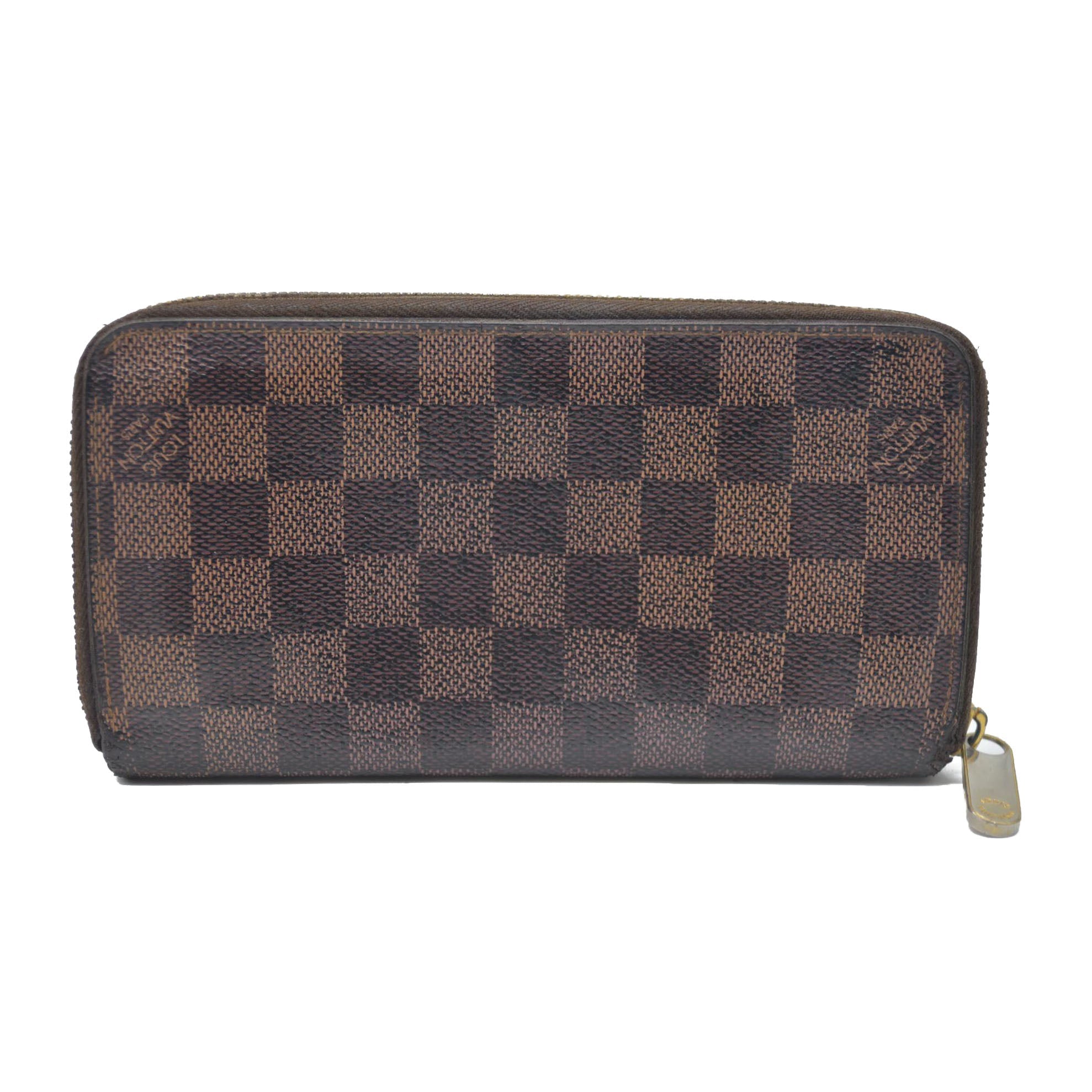 AUCTION $915 Louis Vuitton Damier Ebene Zippy Wallet