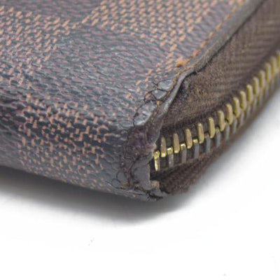 AUCTION $915 Louis Vuitton Damier Ebene Zippy Wallet