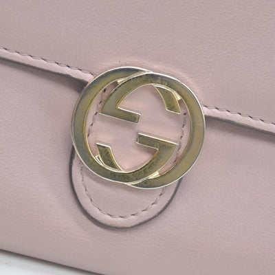 GUCCI GG Interlocking Long Wallet Light Pink CONSIGNMENT