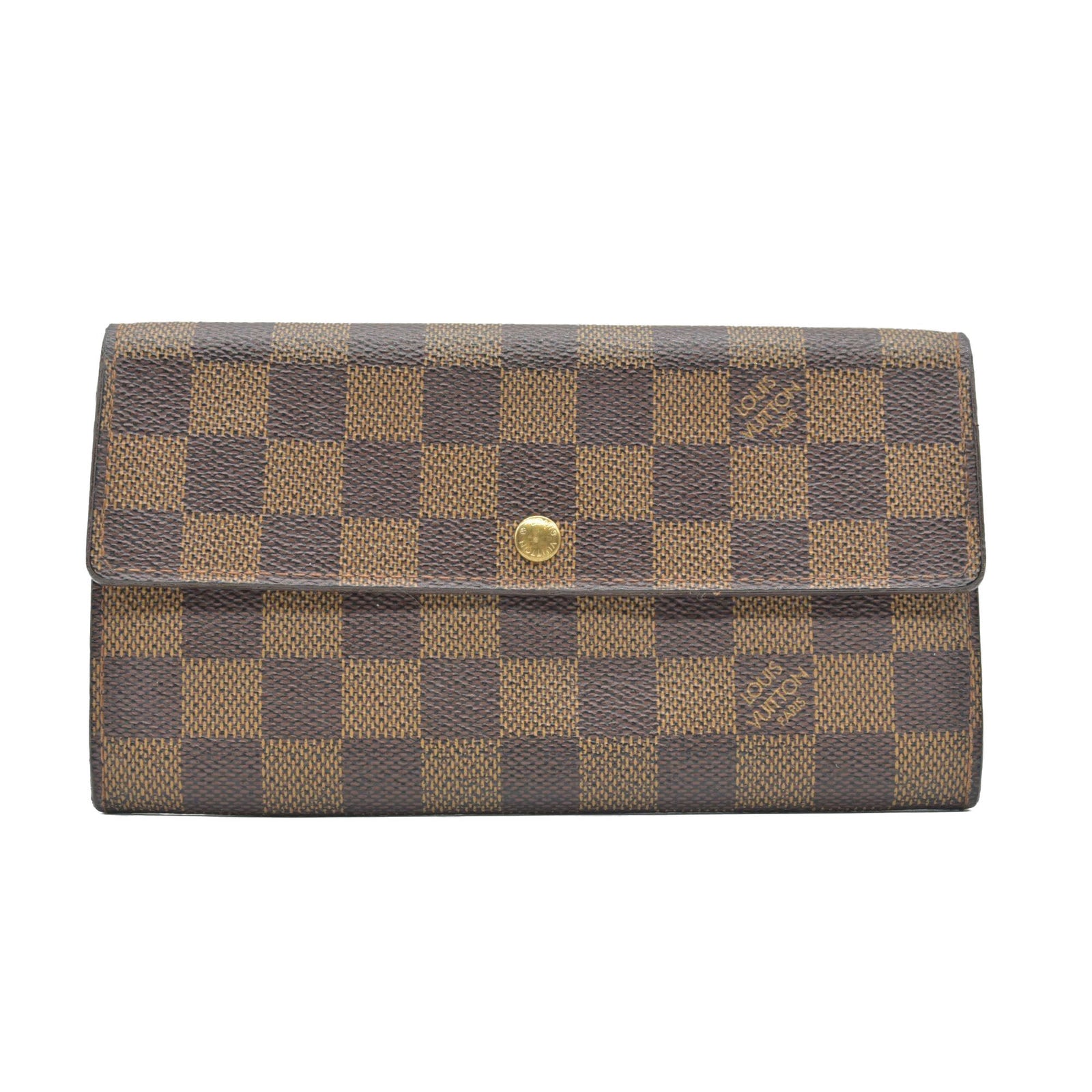 $670 Louis Vuitton Damier Ebene Sarah Wallet CA0075 CONSIGNMENT