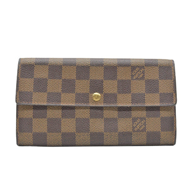 $670 Louis Vuitton Damier Ebene Sarah Wallet CA0075 CONSIGNMENT