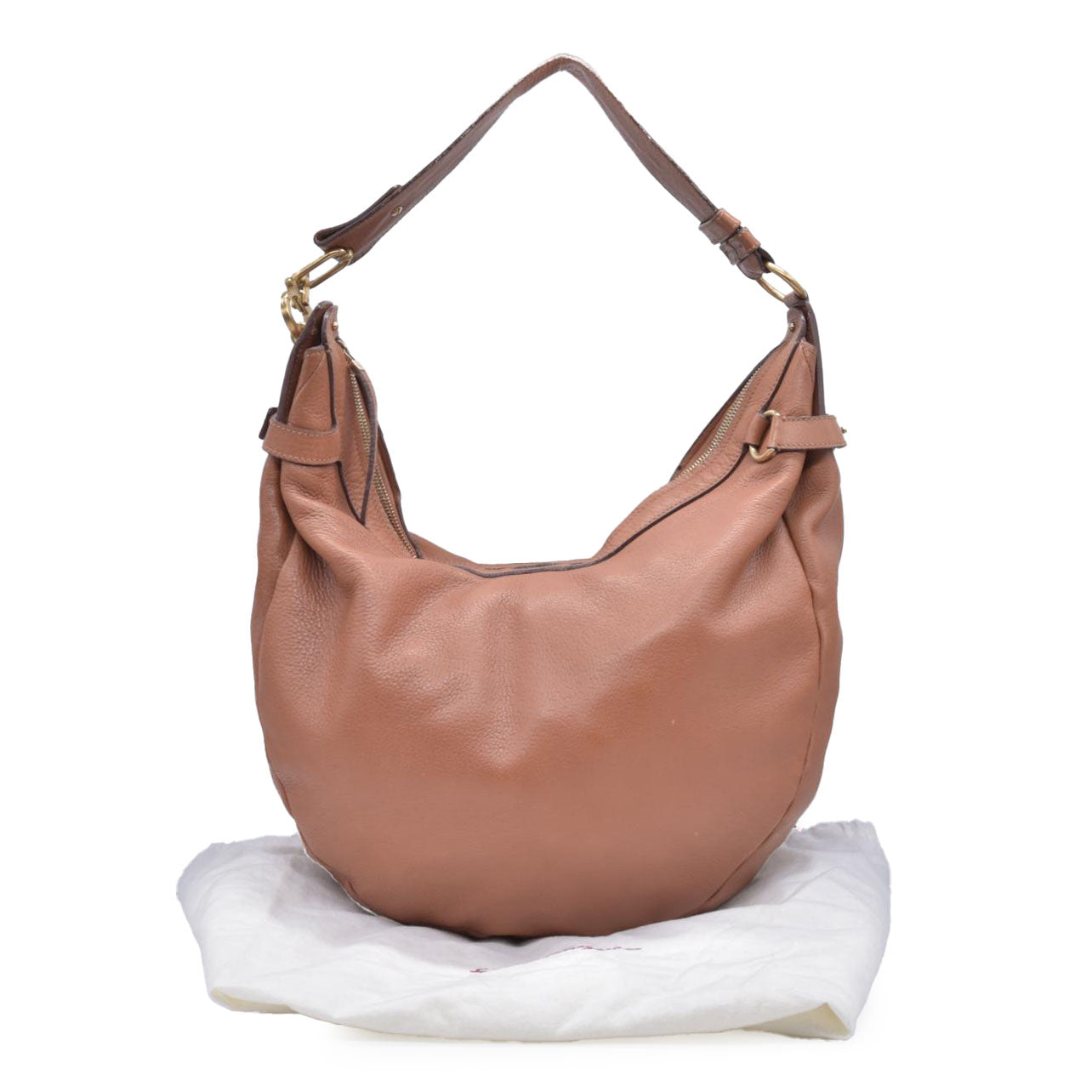 $2100 SALVATORE FERRAGAMO Logo Hobo Hand Bag Leather Brown CONSIGNMENT