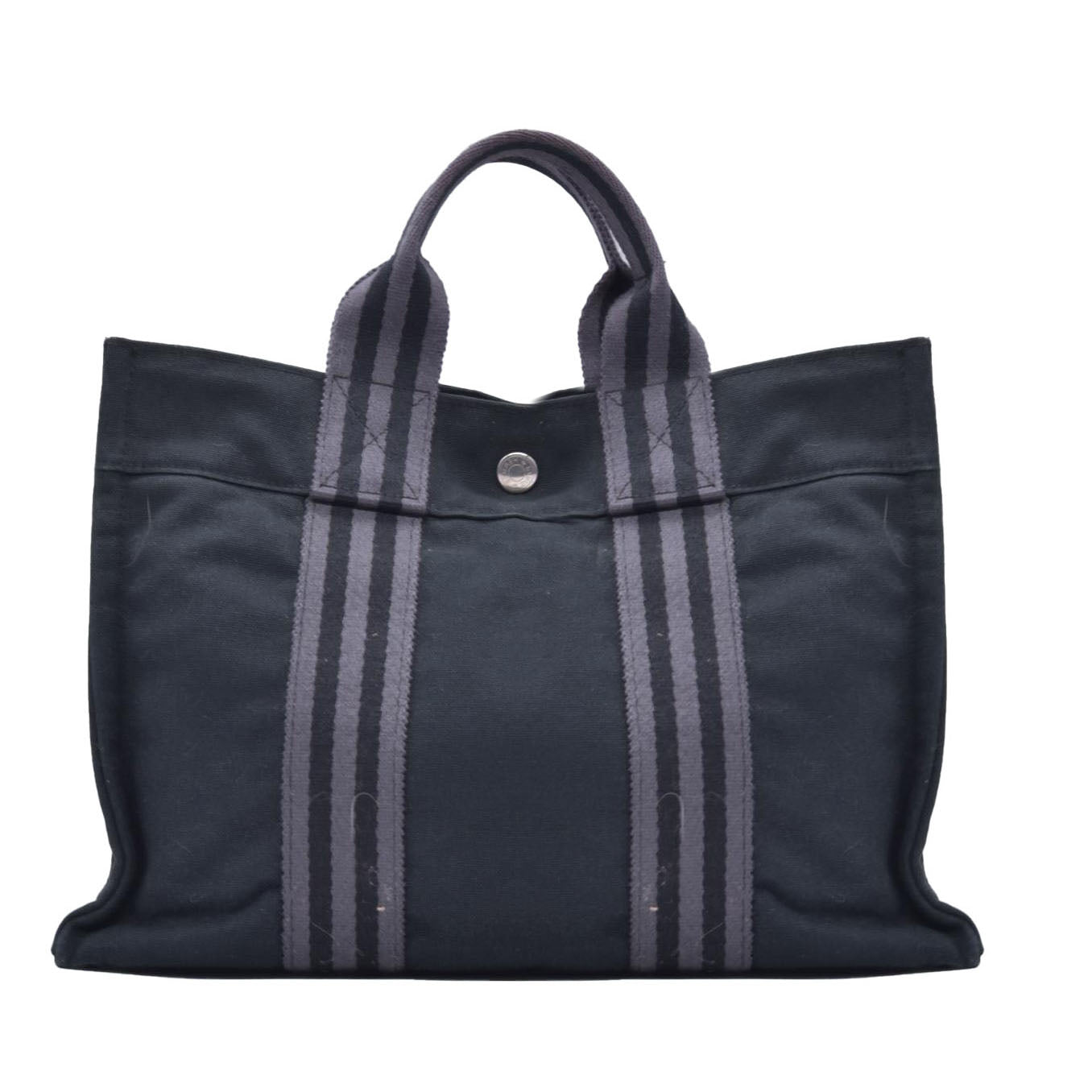 $780 HERMES Toile Fourre Tout PM Black CONSIGNMENT 10021191