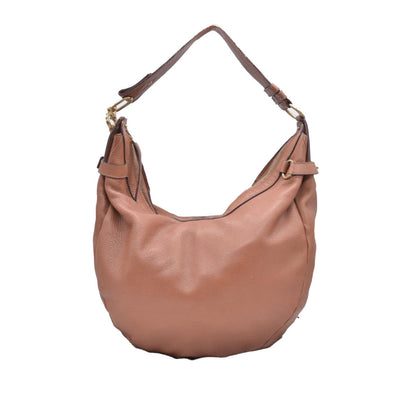 $2100 SALVATORE FERRAGAMO Logo Hobo Hand Bag Leather Brown CONSIGNMENT