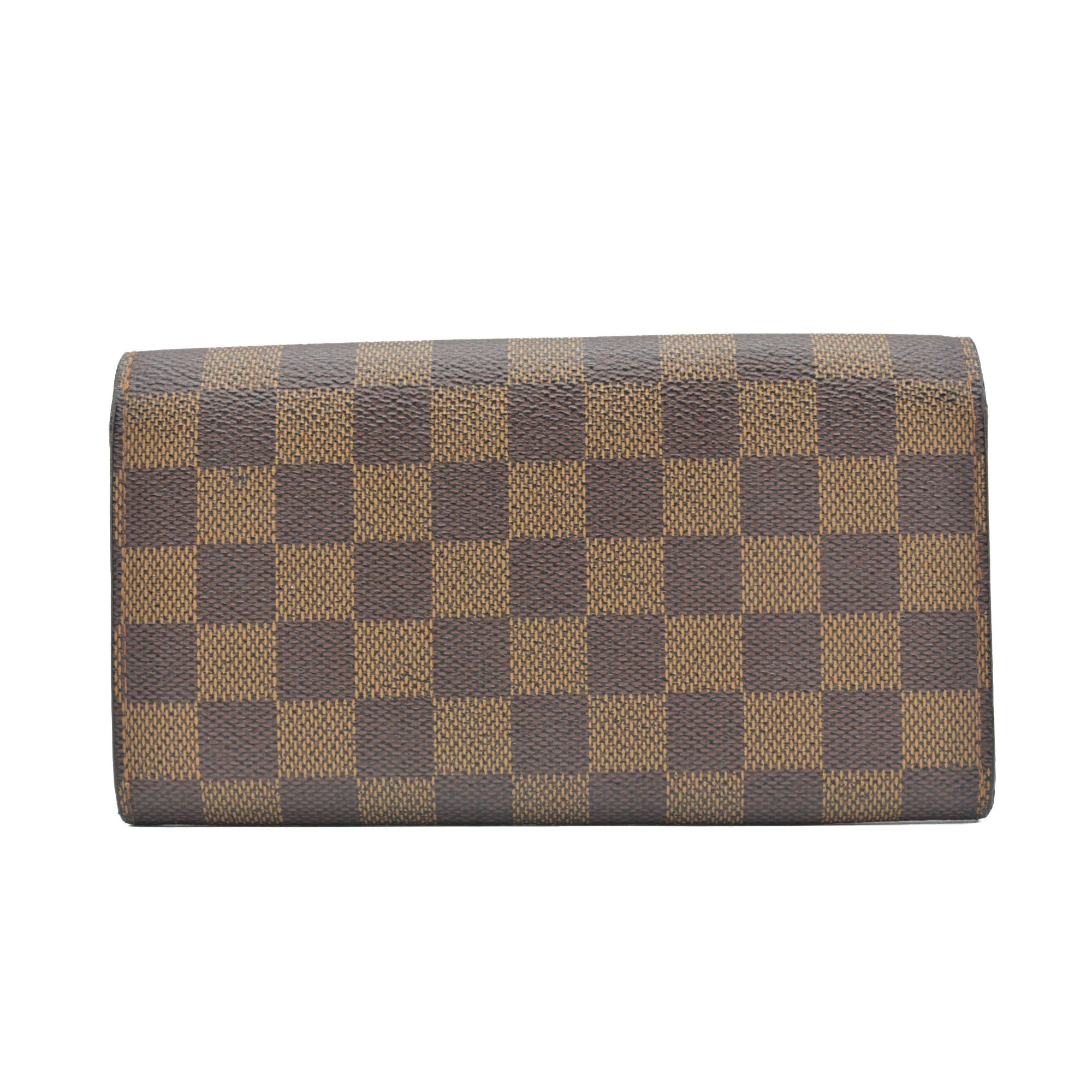 $670 Louis Vuitton Damier Ebene Sarah Wallet CA0075 CONSIGNMENT